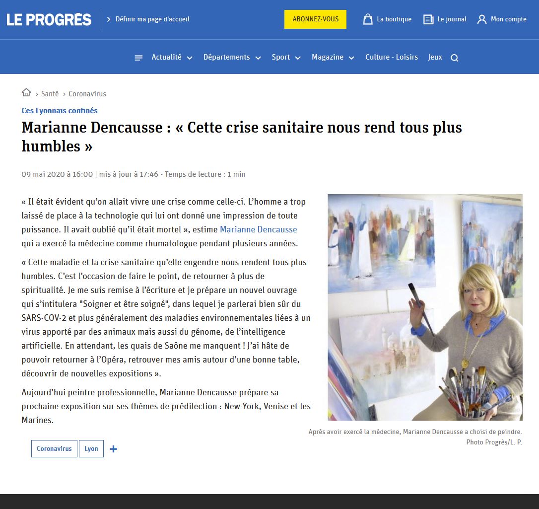 Article Progrès Marianne Dencausse 9mai 2020